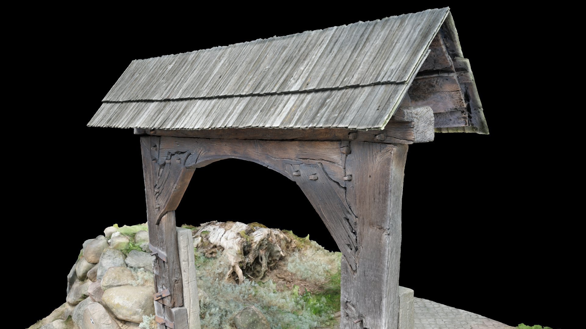 Ilustracja 20. Bramka Wierciszewska – Render modelu cyfrowego – widok górnej części.